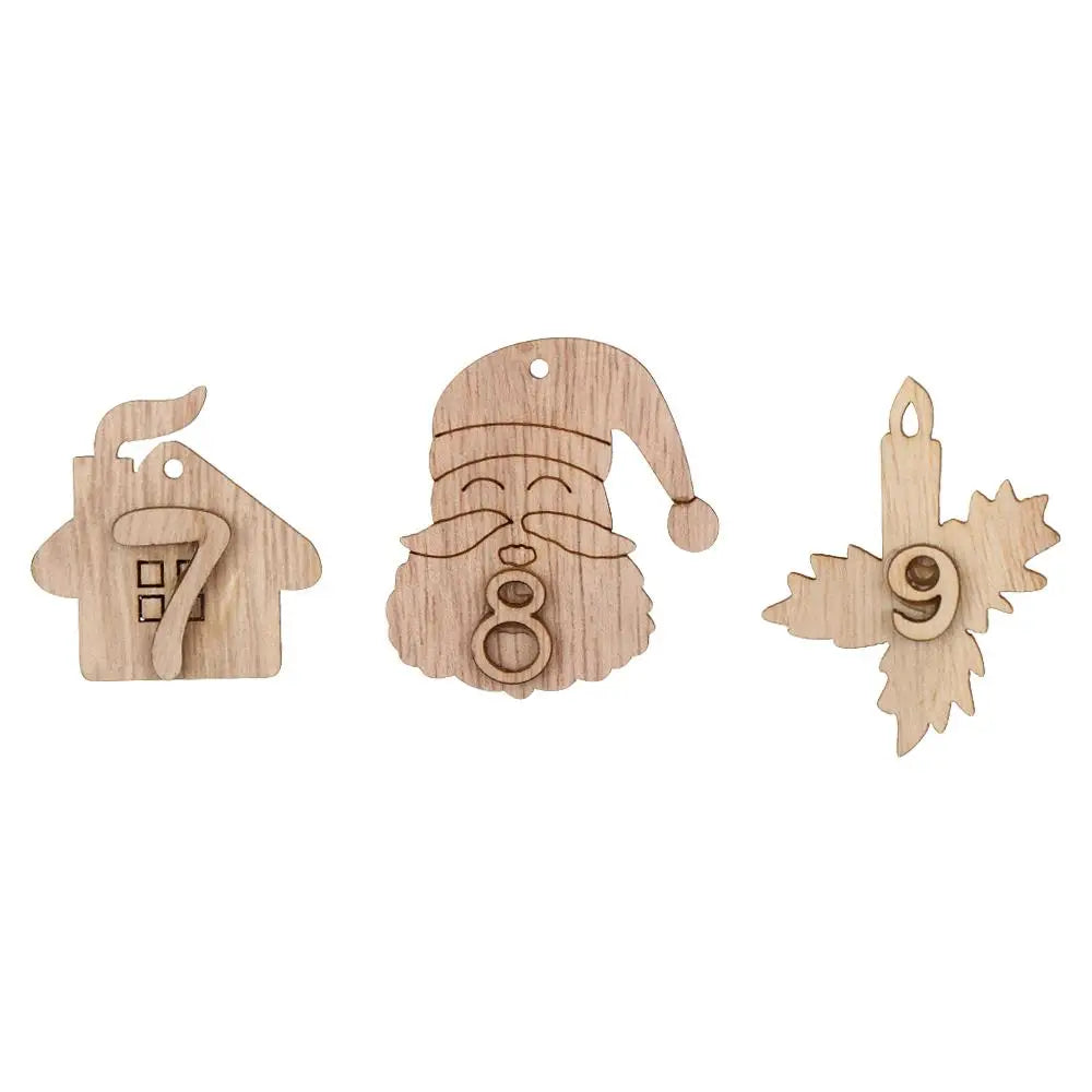 24-teiliges Adventskalender DIY-Label Set mit Zahlen zum Aufhängen