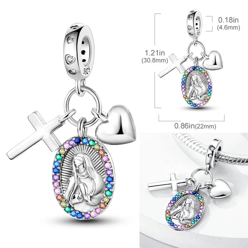 925 Sterling Silber Charm mit rosa Schmetterling - leuchtenden Glühwürmchen