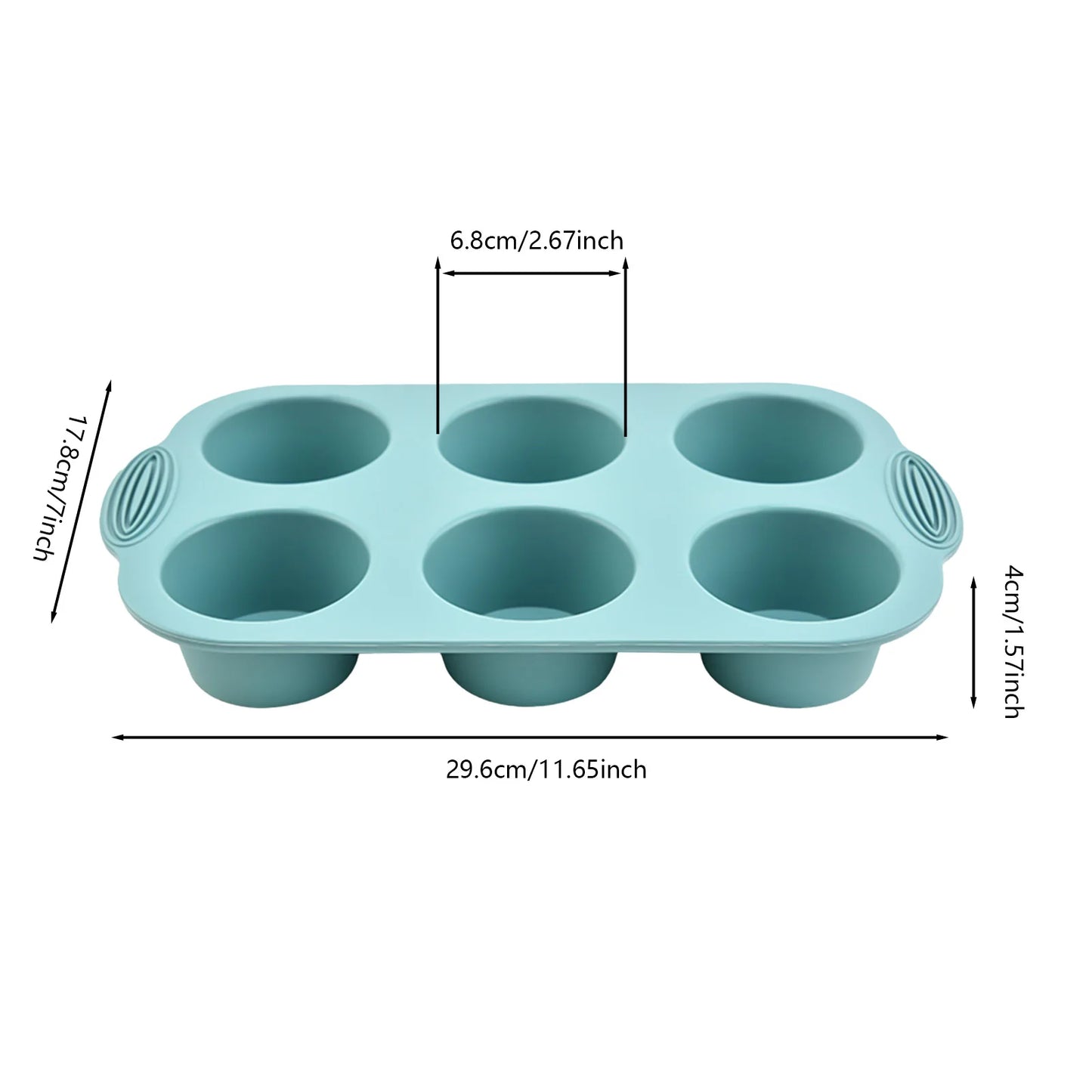 Flexible Silikon-Muffinform 6 Tassen – Antihaft - spülmaschinenfest fürs Backen