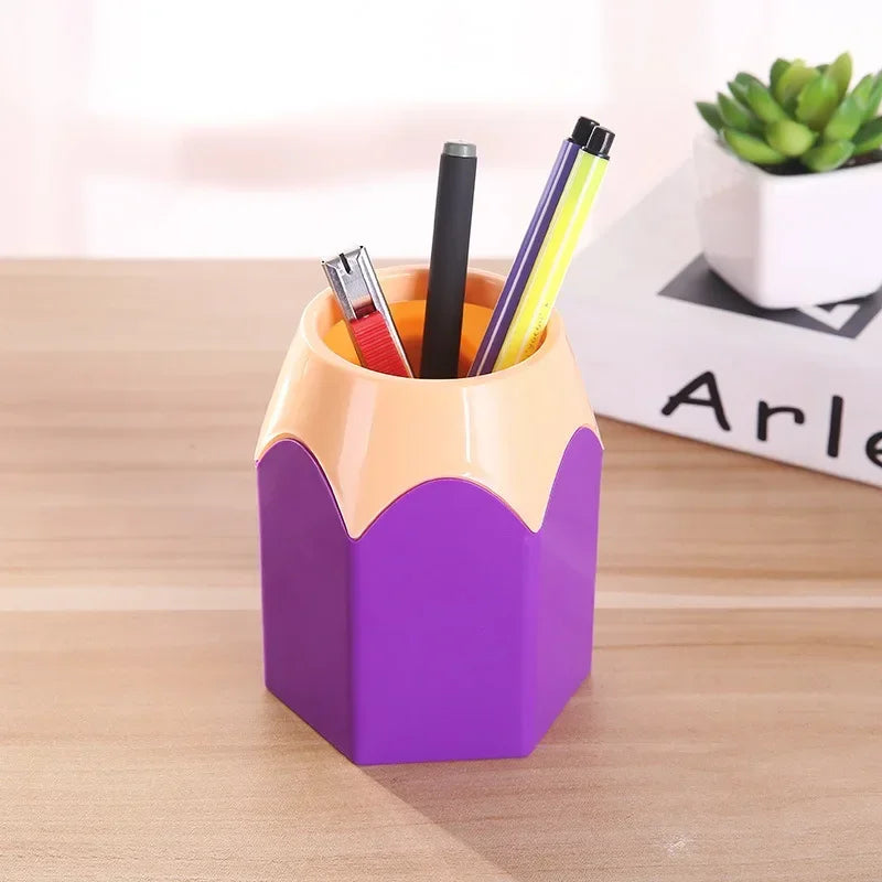 Kreativer quadratischer Stifthalter Kunststoff Organizer für Schule Büro