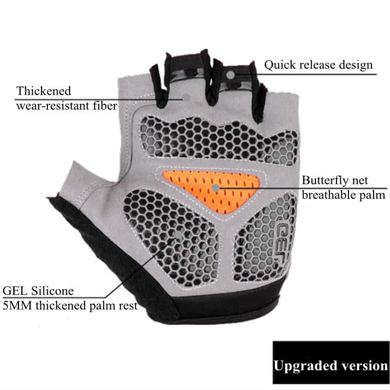 Unisex Halbfinger Fahrradhandschuhe atmungsaktiv rutschfest MTB Sommer