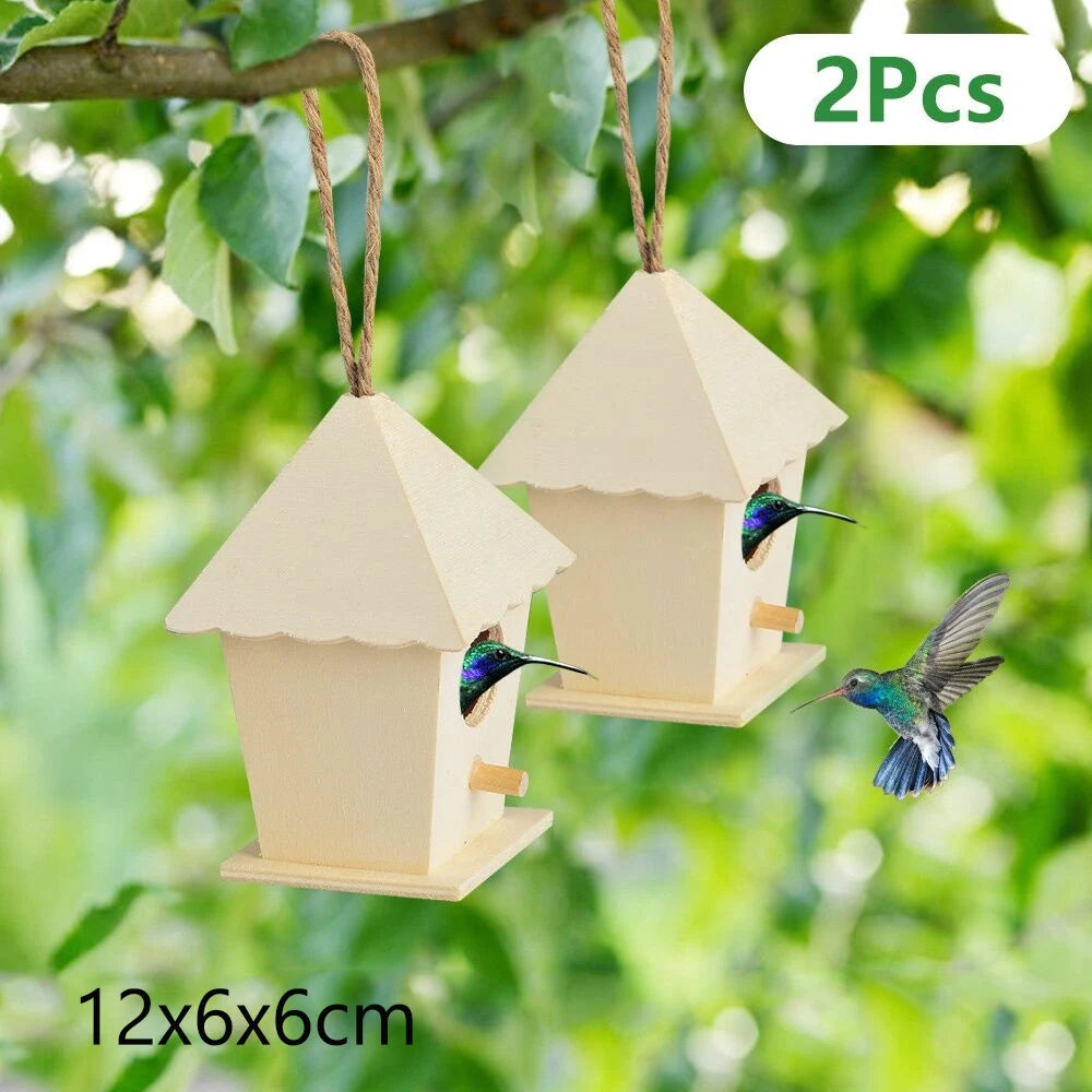 Holz Vogelkäfig für Garten - Mobiles Vogelhaus zum Aufhängen