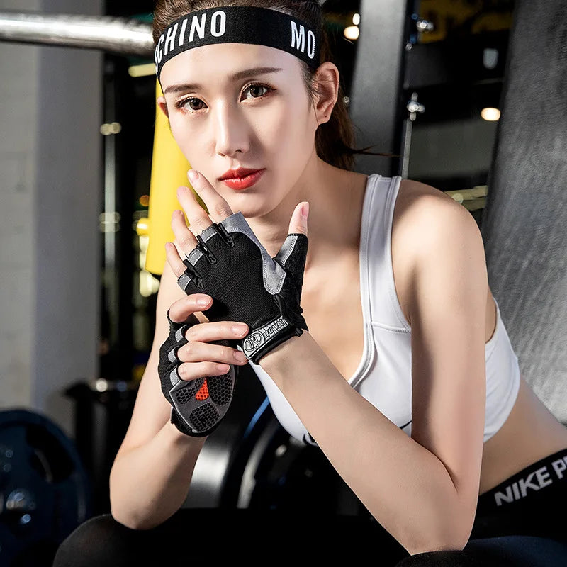 Maximaler Grip - Komfort: Fingerlose Gym Handschuhe unisex, atmungsaktiv - rutschfest