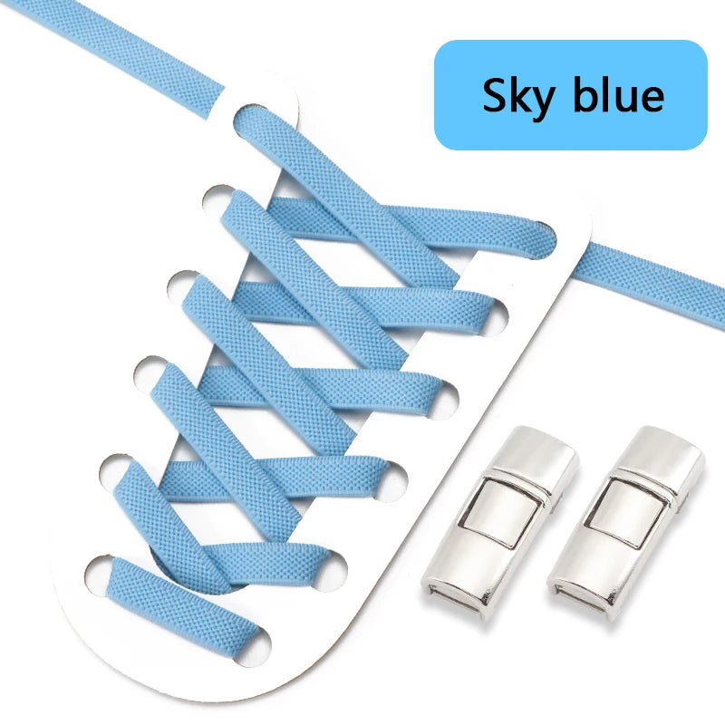 Schnell & bequem: Elastische 8mm Press Lock Sneakerschnürsenkel ohne Binden