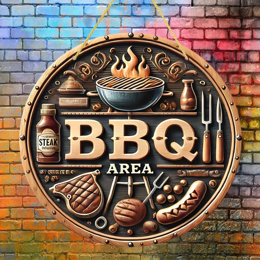 Vintage 8 Aluminium Schild – Wetterfestes Grill- - Gartendekor im Rustiklook