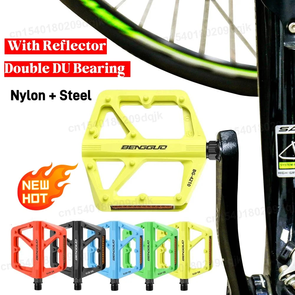 Ultraleichte Nylon Fahrradpedale DU-Lager mit Reflektor rutschfest