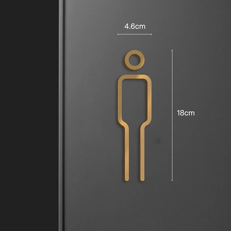 Elegantes WC-Schild Schwarz Gold aus Acryl – stilvolle Türkennzeichnung, 2er Set