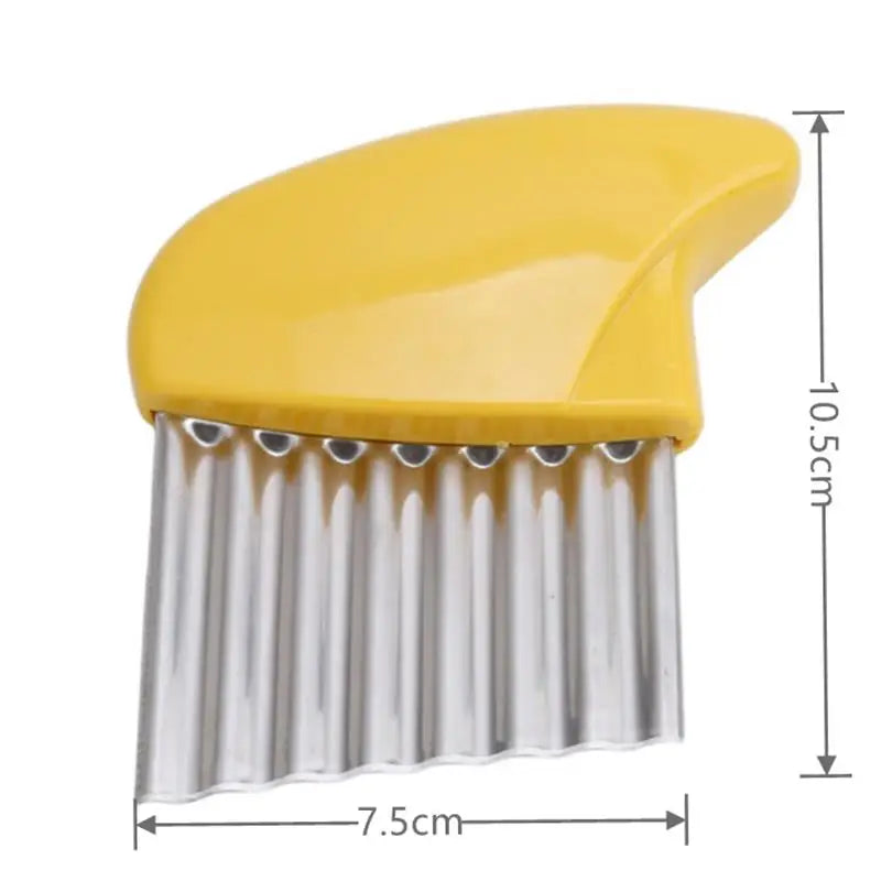 Perfekter Crinkle Slicer: Edelstahl Kartoffel - Gemüse Schneider mit Anti-Rutschgriff