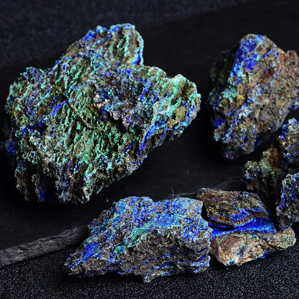 Natürlicher Azurit-Malachit Geode Kristall – Heilstein Deko Sammlerstück