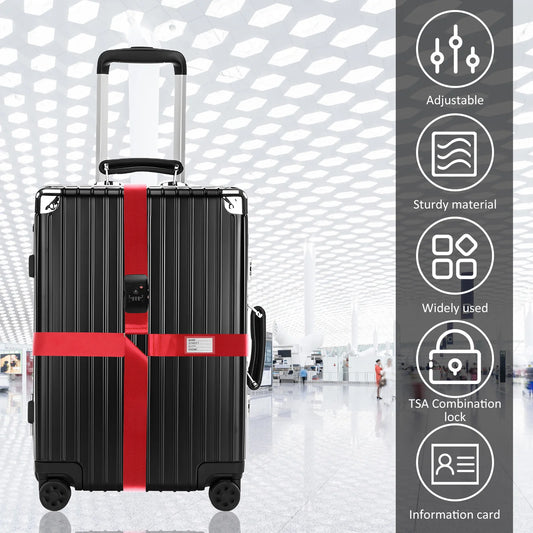 Verstellbarer Cross Gepäckgurt mit TSA Schloss und durchsichtigem ID-Tag