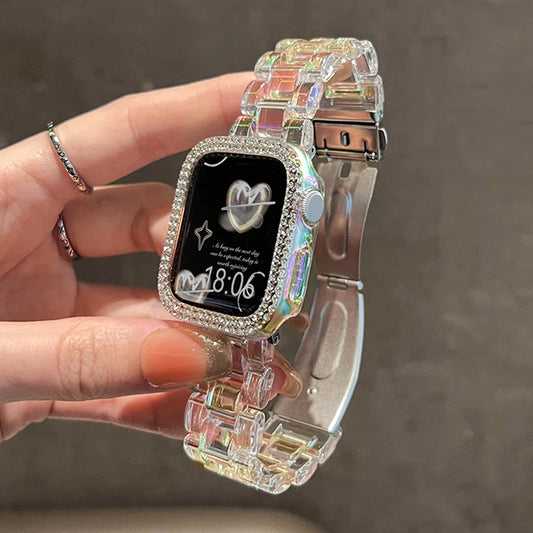 Transparentes Acryl-Uhrenarmband mit Faltschließe für Smartwatches