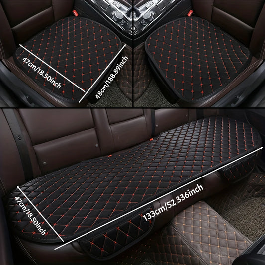 Universeller 3-teilig Sitzbezug Set – Atmungsaktiv, Komfortabel - Langlebig in Schwarz