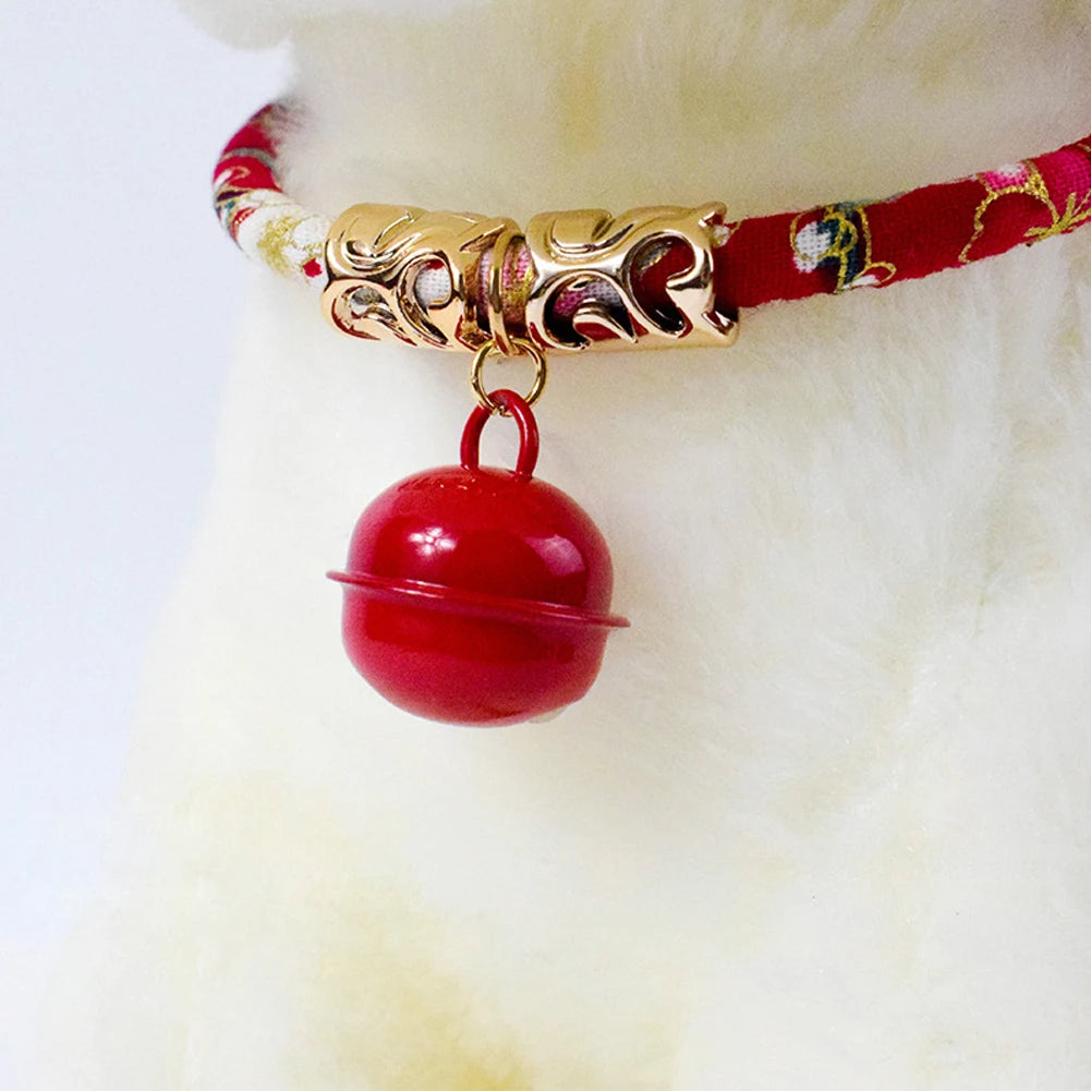 Verstellbares PP Katzen- und Hunde-Halsband mit Glocke - Retro Stil
