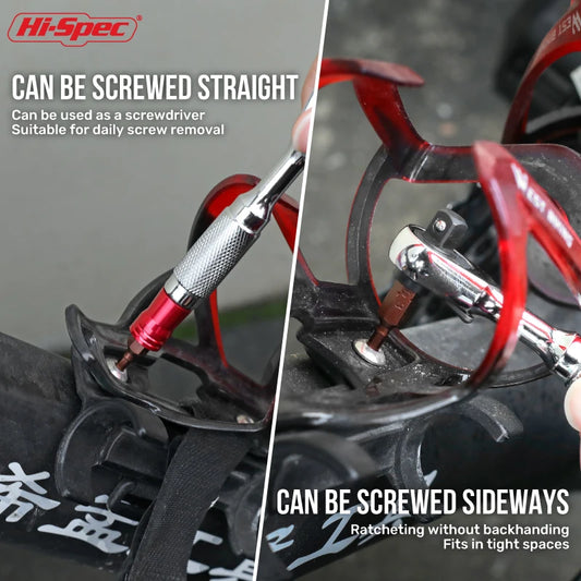 Hi-Spec 1/4 Zoll Doppelkopf-Schnellratschenschlüssel - Mini-Steckschlüsselsatz-Yabubest - Home & More