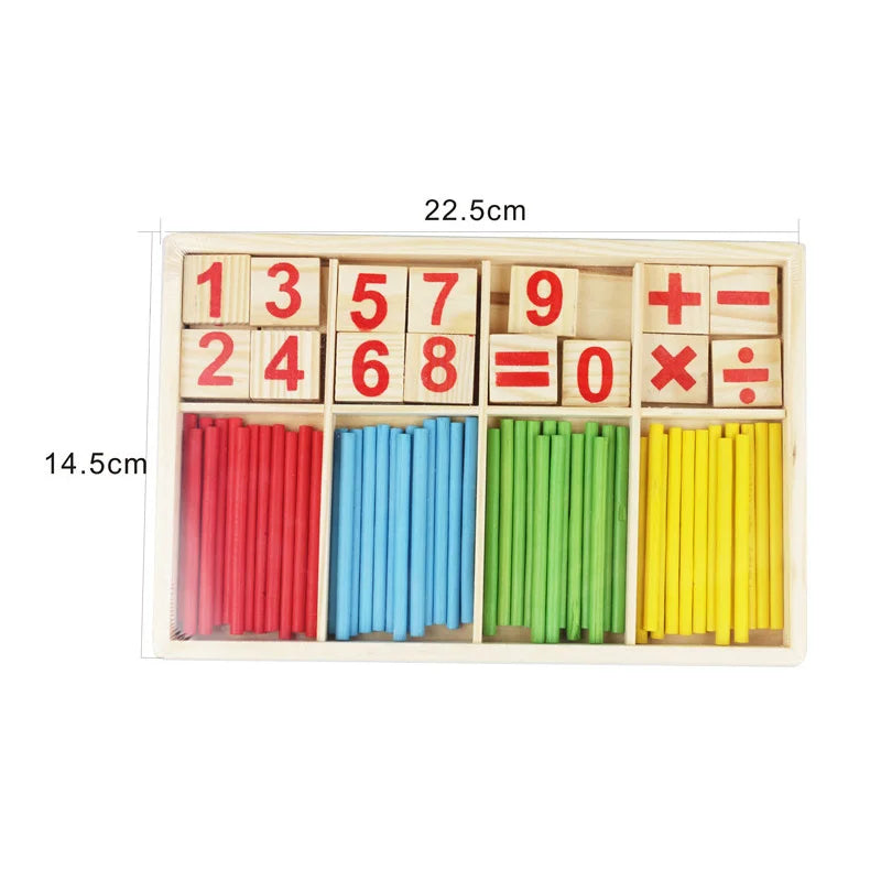 Spielerisch Mathe lernen: Holz-Zählstäbe Montessori-Lernbox für 3-6 Jahre