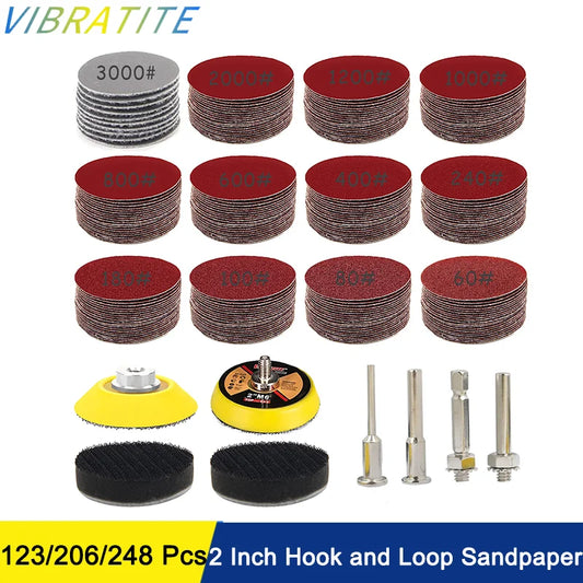 2 Zoll Schleifpapier Set mit Klettverschluss in verschiedenen Körnungen