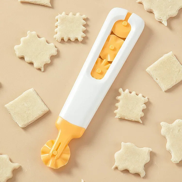 4-in-1 Edelstahl Teigmesser - Pizza Cutter für Backen und Gebäck