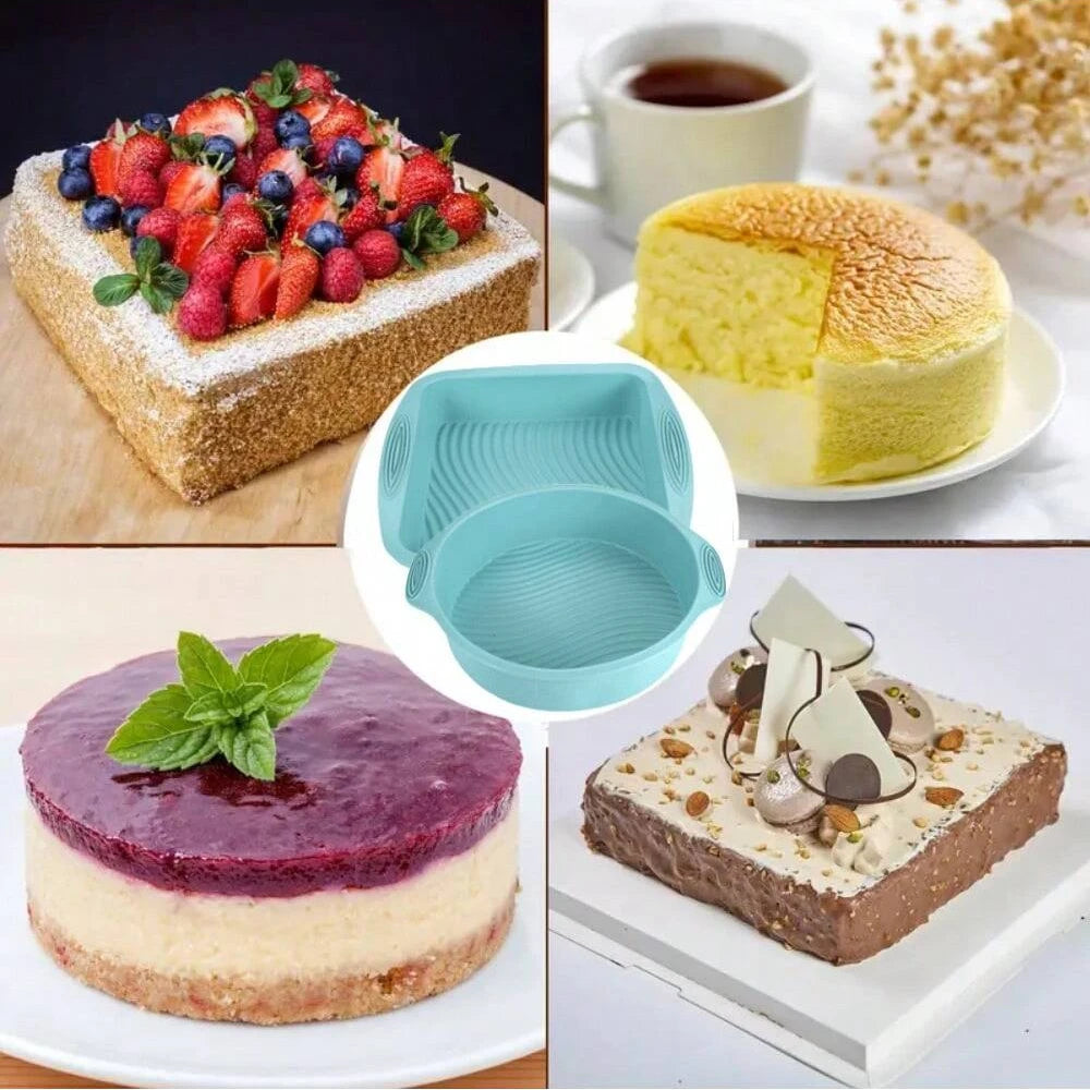 6tlg. Silikon Backformen Set - Ofenfest - Vielseitig für Gebäck - Kuchen