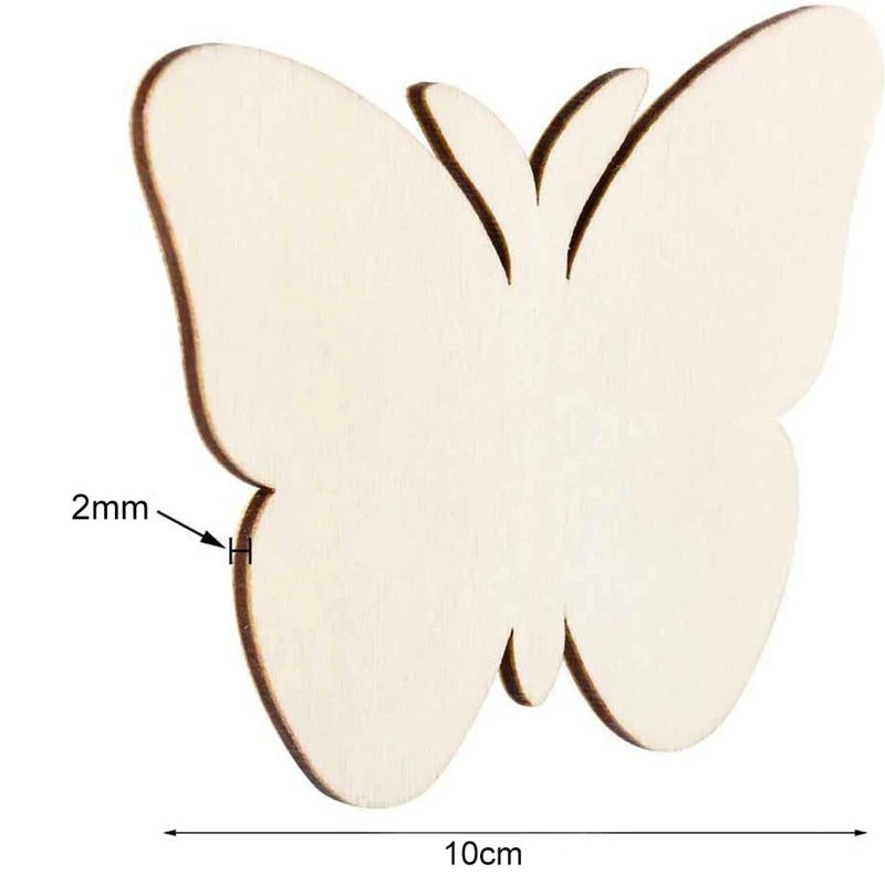 10 Holzscheiben DIY Set Schmetterling und Blume für kreative Dekoration