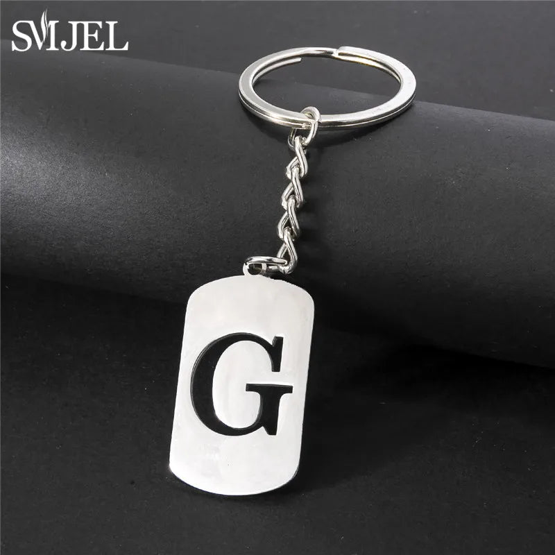 Edelstahl A-Z Buchstaben Schlüsselanhänger – Stylishes Party-Charm