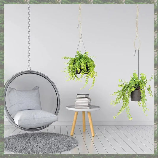 Makramee Pflanzenaufhänger 4er Set mit Verlängerungsseilen Beige