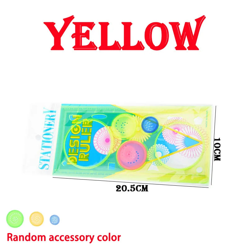 Kreatives Spirograph Zeichenschablonen Set, 4 bunte Designs, Kunststoff