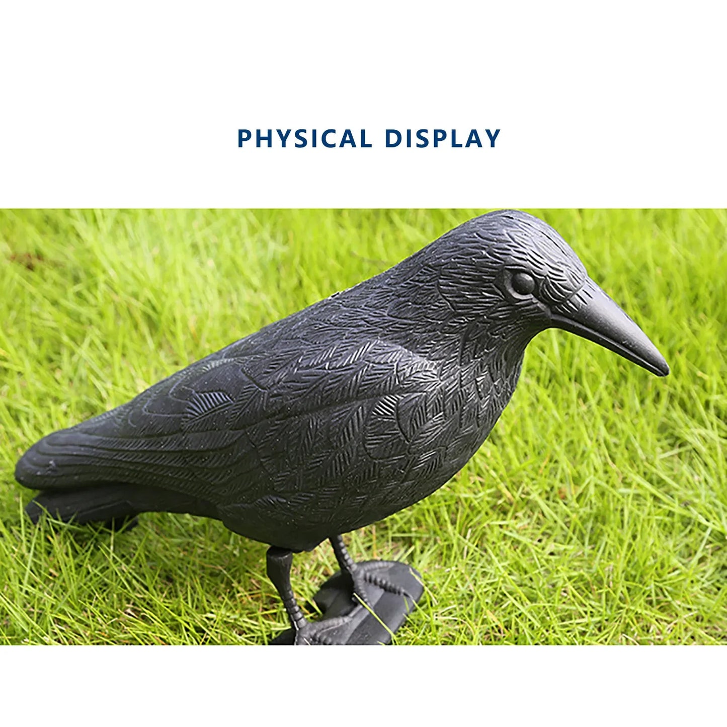 Natürlicher Vogelschutz: Realistische schwarze Krähe 38cm für Balkon & Garten