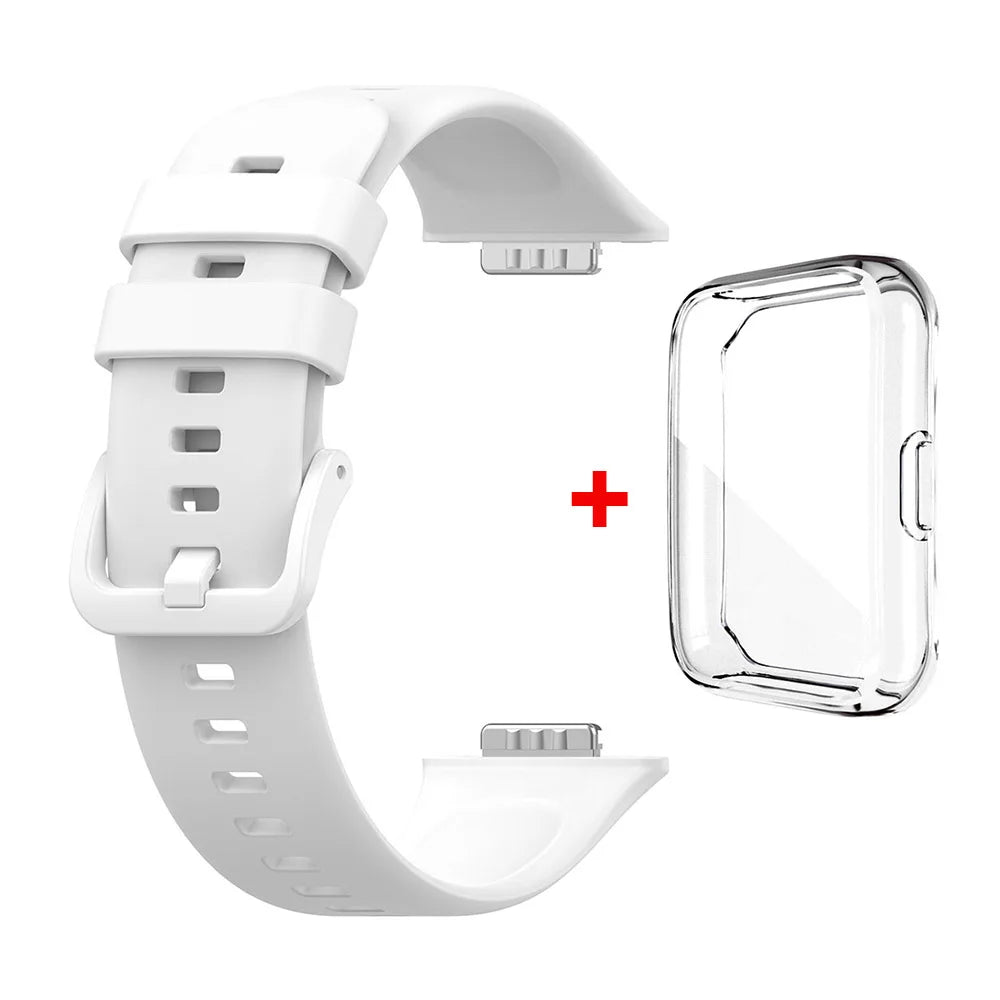 Flexibles Silikonarmband - transparente TPU-Hülle – Ersatz für Huawei Watch Fit 2