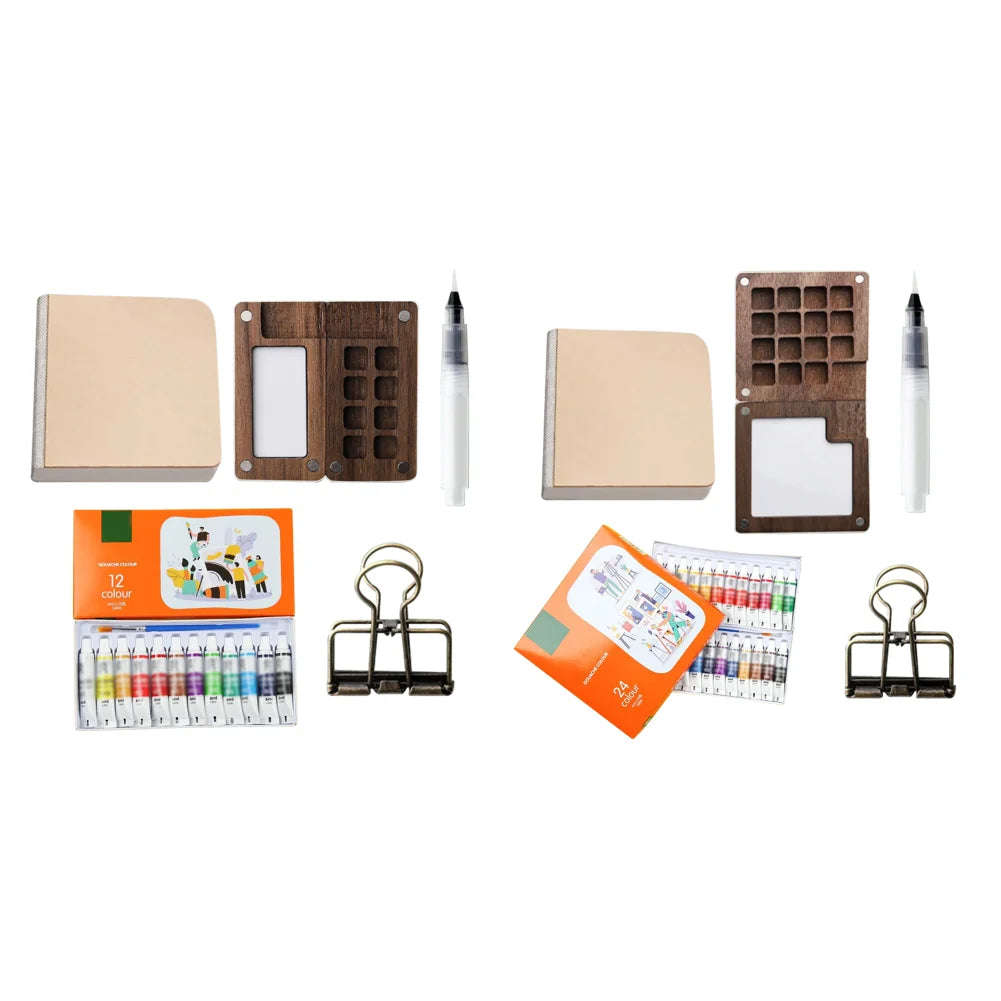 Tragbares Aquarell-Farbkasten-Set mit 8 bis 15 Farben, Mini-Palette