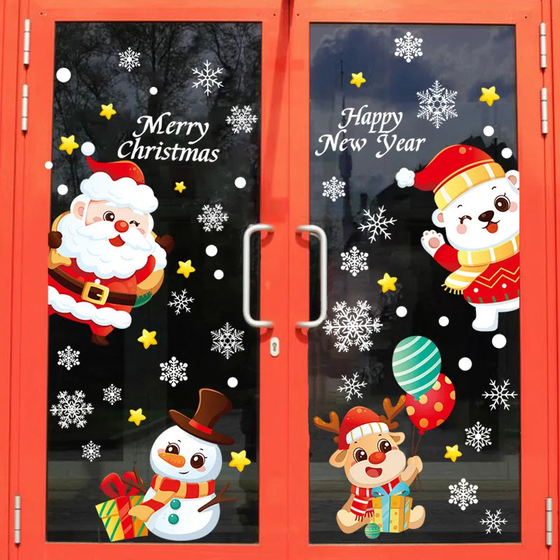 113 Statische Fensteraufkleber Weihnachtsschneeflocken für Partydeko