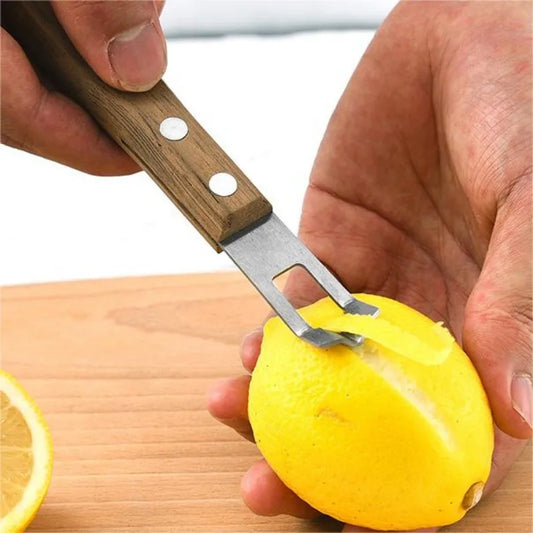 Langlebiger Zitronenschäler mit Holzgriff - rostfreier Edelstahlklinge – mühelos schälen