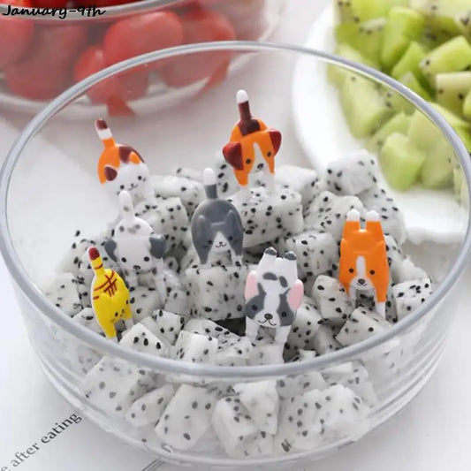 7er Set Mini Tier Cartoon Snack Gabeln für Kinder Bento Dessert