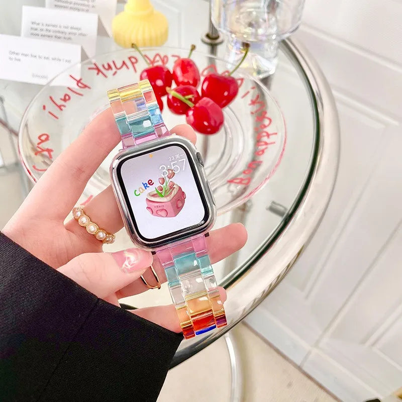 Transparentes Acryl-Uhrenarmband mit Faltschließe für Smartwatches