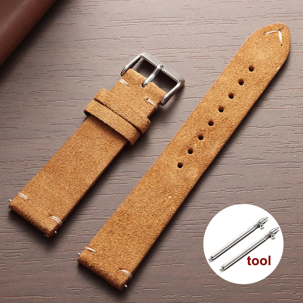 Weiches Wildleder Lederarmband mit Schnellverschluss in 14-22mm Breite