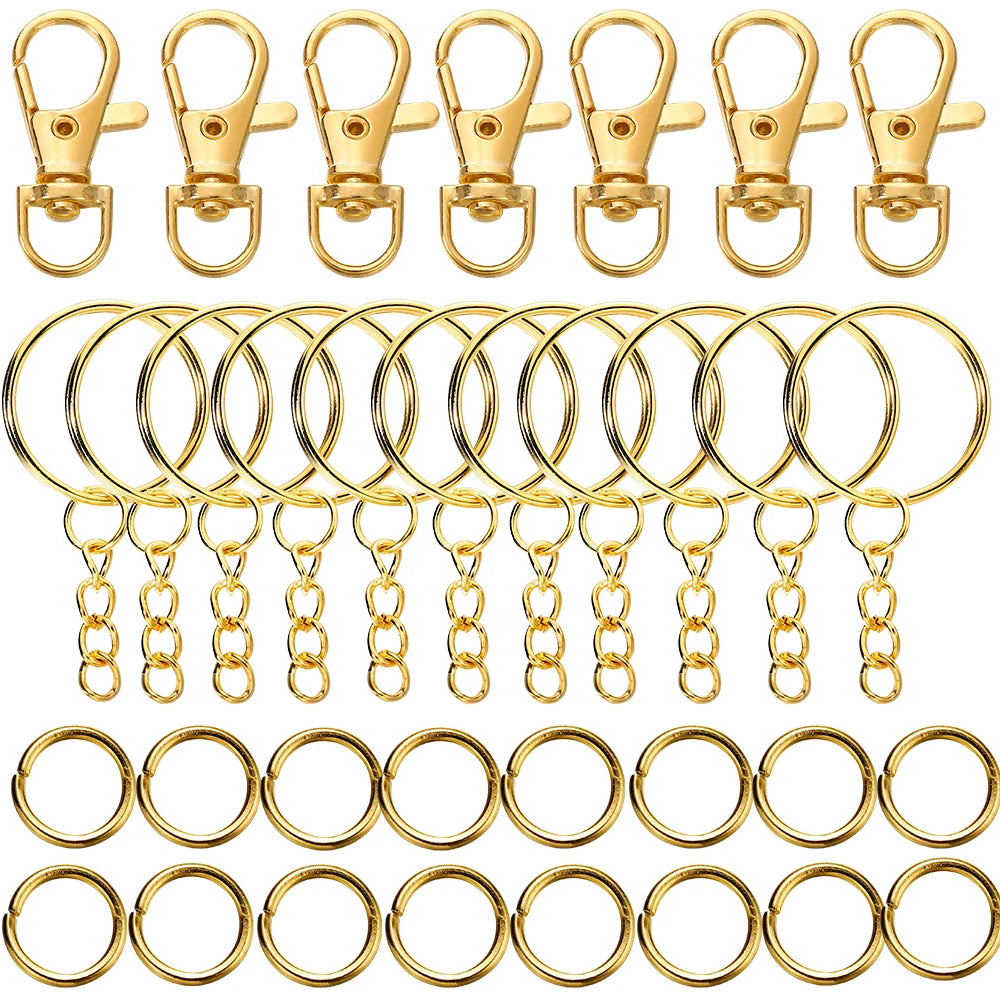 70-teiliges Set drehbare Karabinerhaken Schlüsselringe DIY Schmuck Zubehör