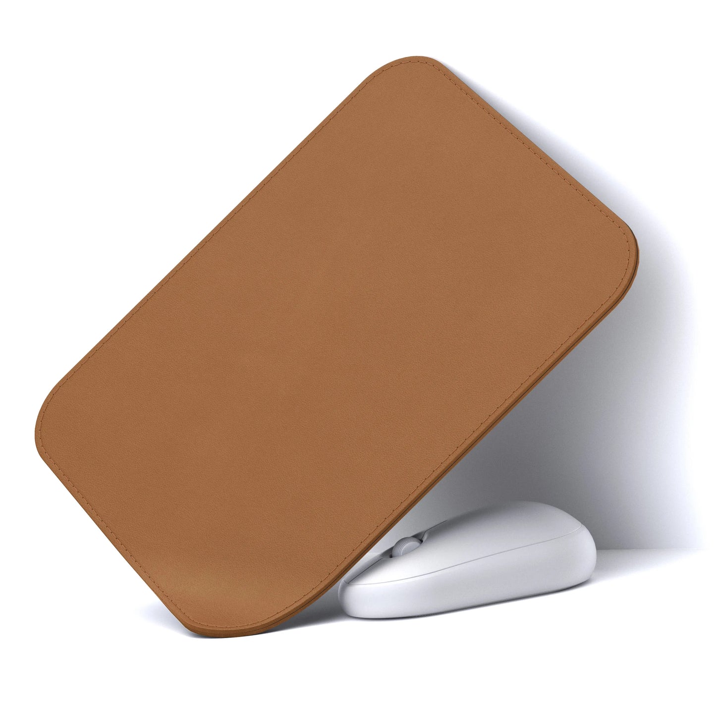 Rutschfestes 4mm PU Leder Mauspad mit genähter Kante