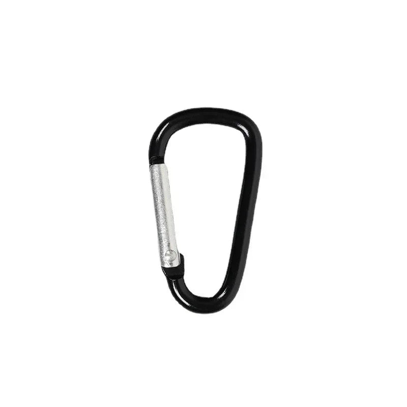 20 Stück schwarze und silberne Karabiner aus Aluminiumlegierung