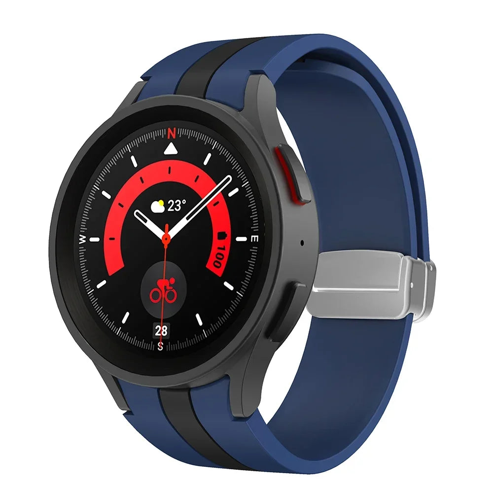 Komfort - Stil vereint: Atmungsaktives Silikonarmband mit Magnetschnalle für Galaxy Watch