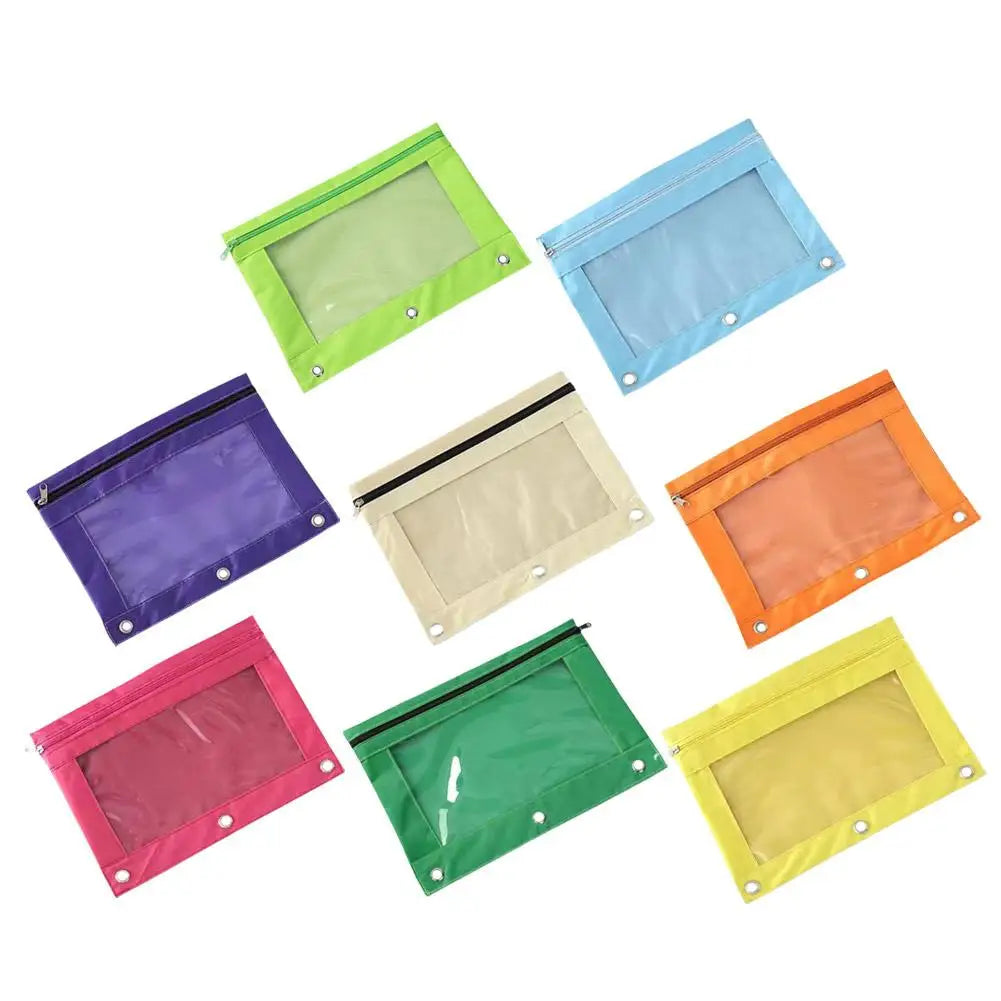 Transparentes Federmäppchen aus Oxford-Stoff für 3-Ring-Ordner, 25x18 cm