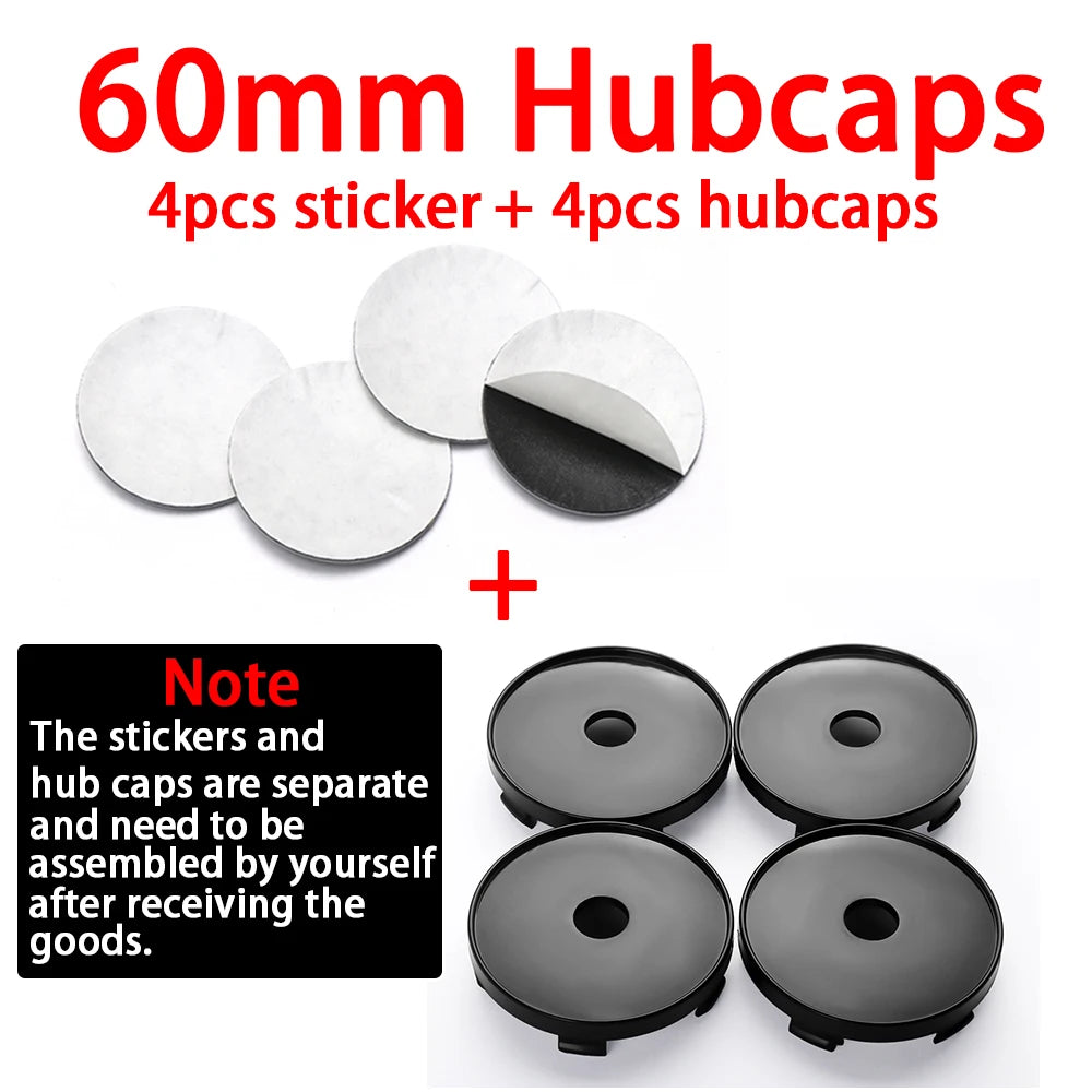 4er Set 56 60mm Rad Center Caps Felgen Abdeckungen Auto Zubehör