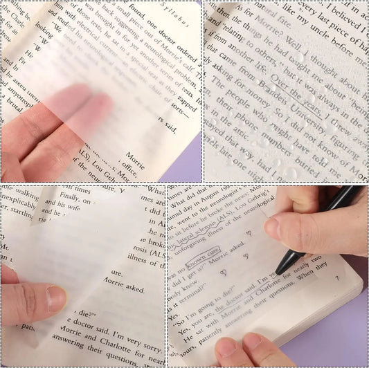 150 transparente selbstklebende Haftnotizen abnehmbar für Büro und Lernen