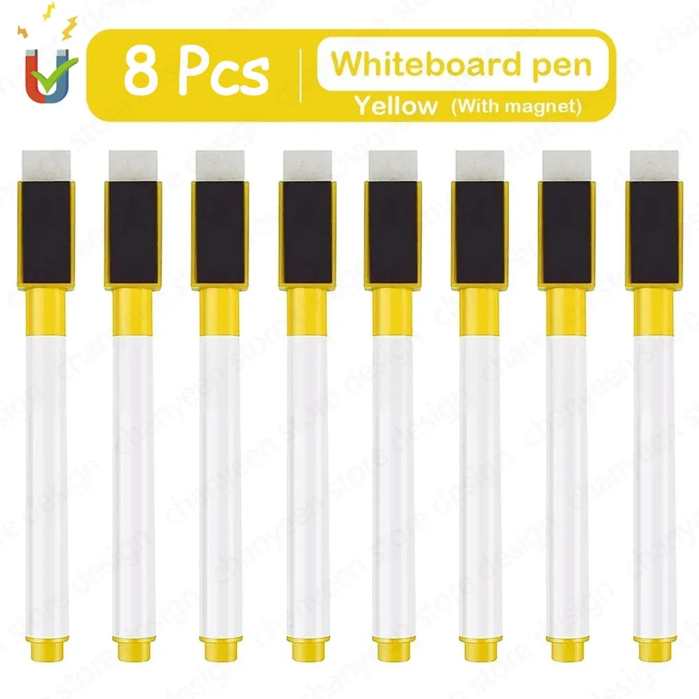 Magnetische Whiteboard-Stifte 4/8er Set – Löschbar, farbig - platzsparend