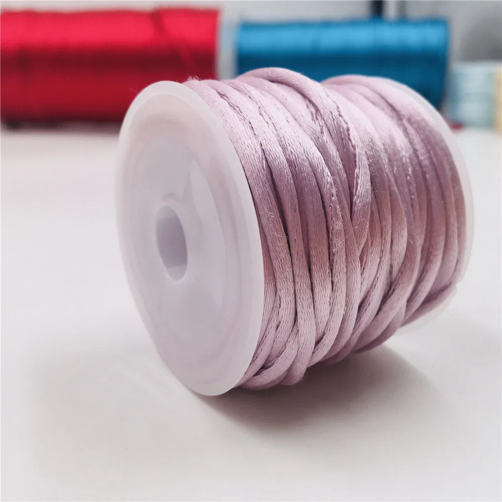 2mm Satinband geflochten Seide Makramee Seil für DIY Armbänder