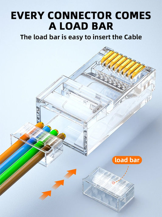 Cat6 RJ45 Ethernet Stecker 2-teilig kompatibel mit Cat6 und Cat5e Kabel