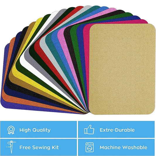 4er Set farbige Bügel-Patches aus Baumwolle zur Kleidungsreparatur 12,5x9,5cm