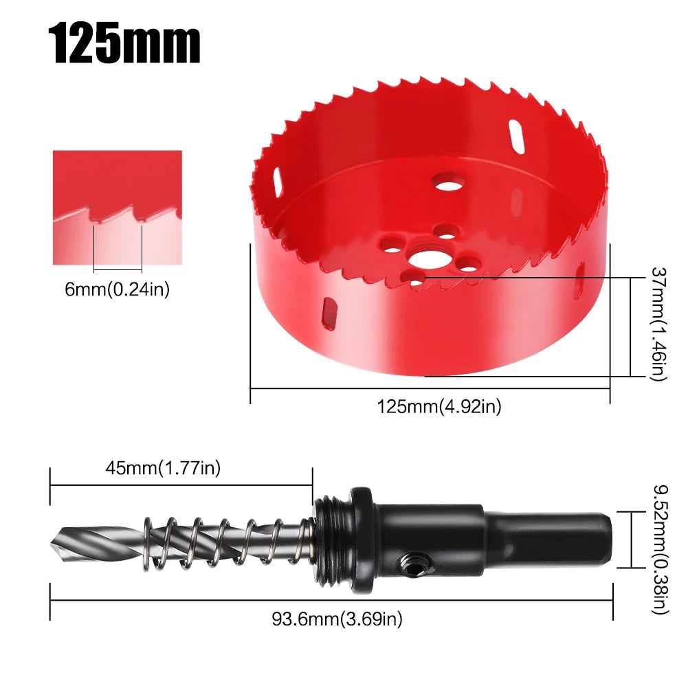 Vielseitige 15-200mm Lochsäge HSS M42 Bimetall für Metall Holz Kunststoff DIY