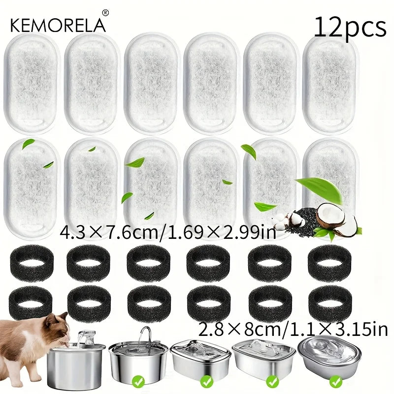 12/15 Katzen Wasserbrunnen Aktivkohle Schwamm Filter für Edelstahl Dispenser-Yabubest - Home & More