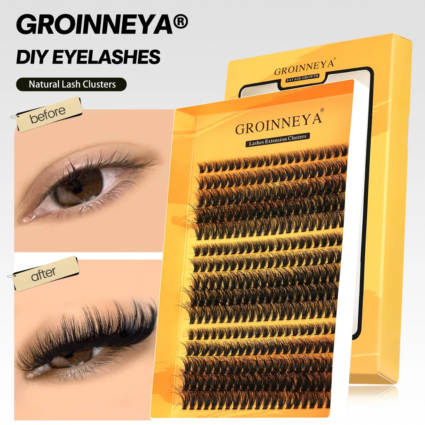 Natürlicher Glamour: Handgemachte C-Locken Cluster-Wimpern im Mix-Tablett