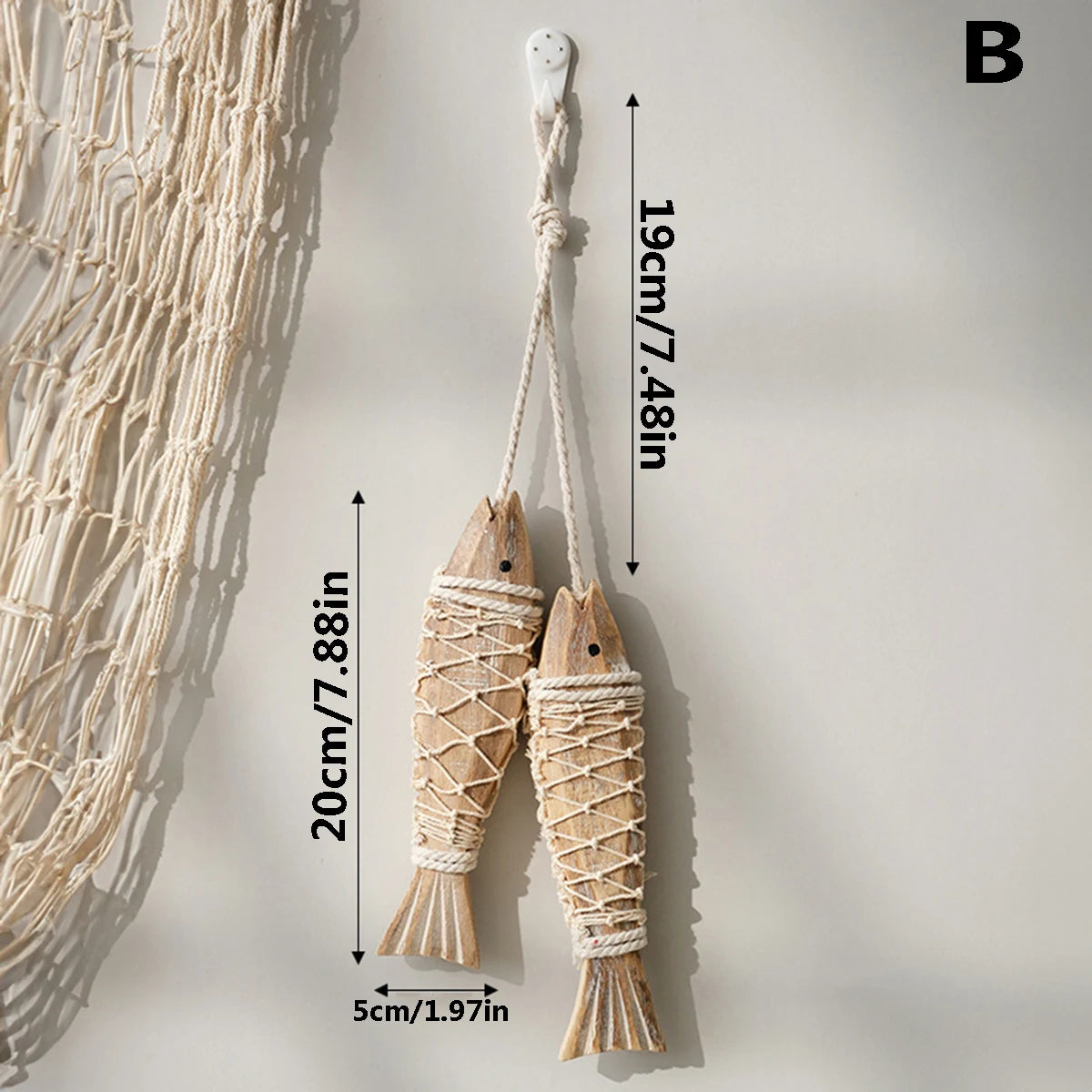 Wanddekoration Holzfisch kreativ