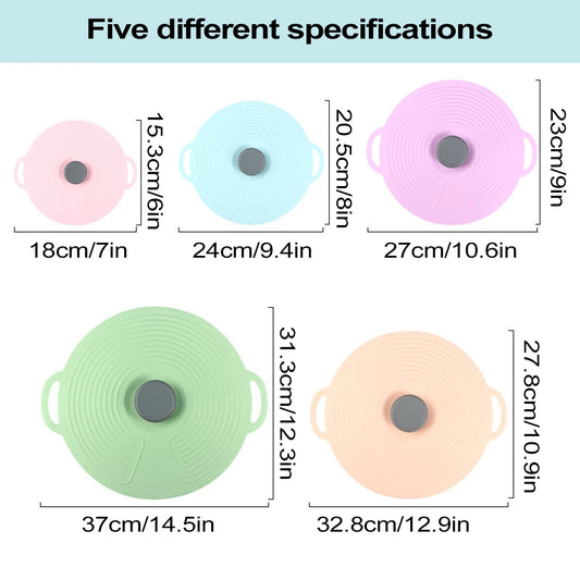 Wiederverwendbare Silikondeckel mit luftdichter Saugfunktion für Küchenbehälter